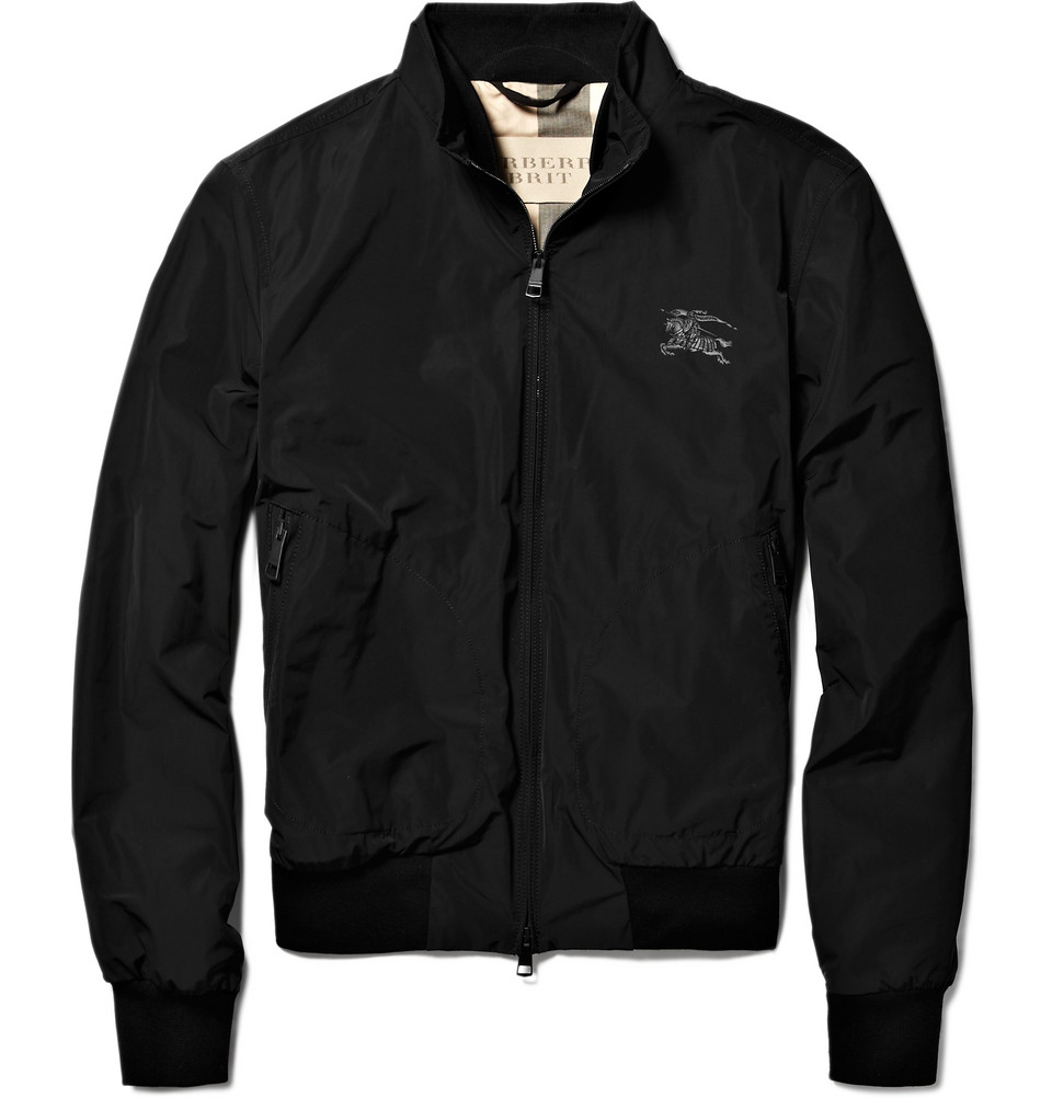 Burberry Brit Showerproof Bomber Jacket in Black for Men | Lyst