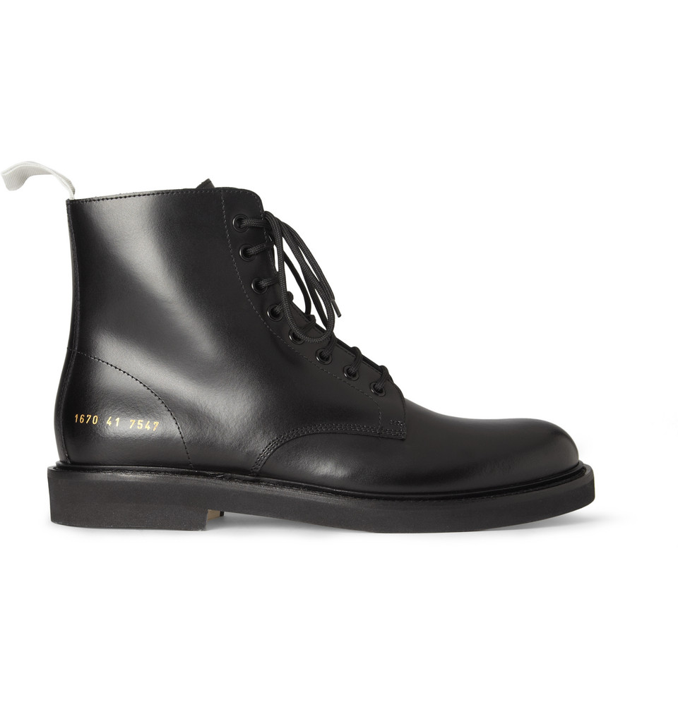 Lyst - Common projects Leather Combat Boots in Black for Men