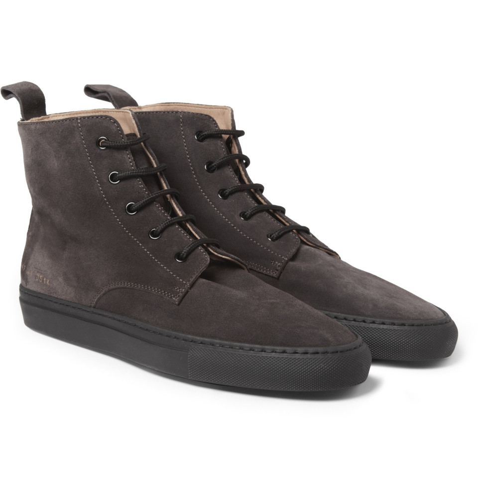 Common Projects Training Suede High Top Sneakers in Gray for Men - Lyst