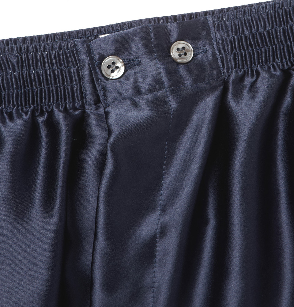 Derek rose Charlie Silk-satin Boxer Shorts in Blue for Men | Lyst