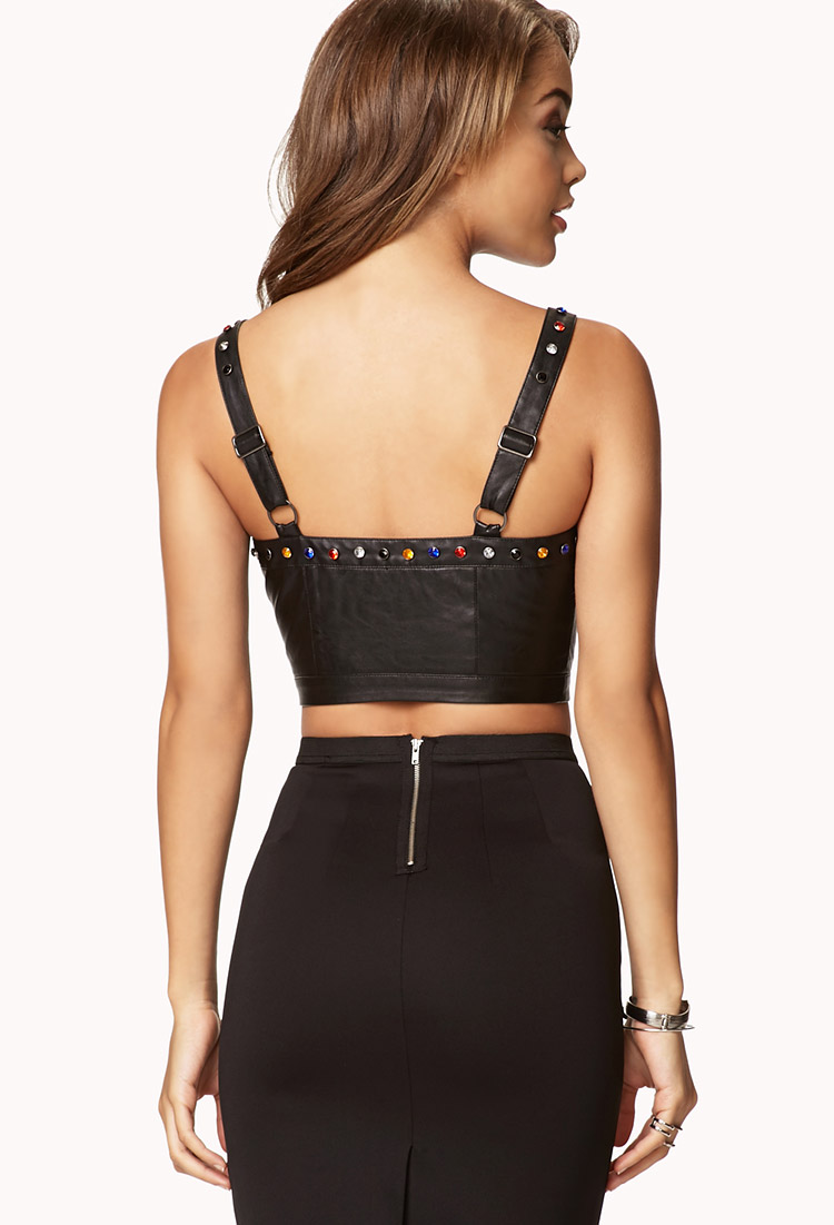 Faux Dress Wide WMNS Front Shoulder and Leather Zipper Straps - Spandex vest
