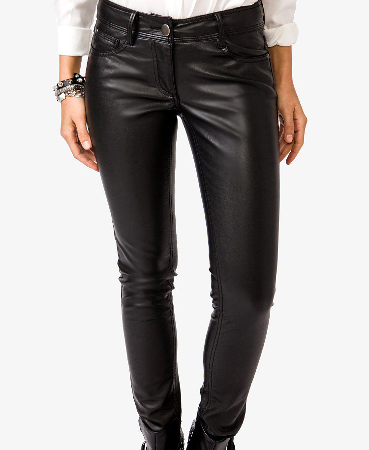 leather skinny pants womens