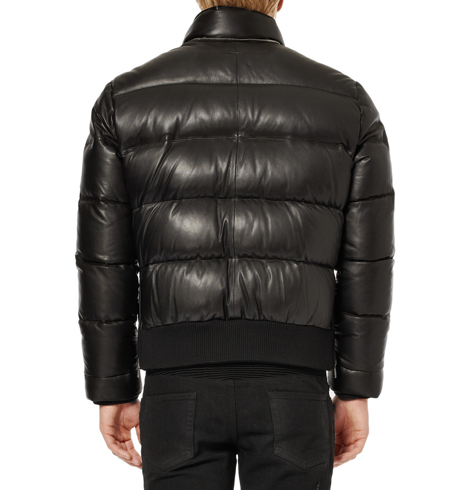 Givenchy Down-Filled Leather Jacket in Black for Men - Lyst