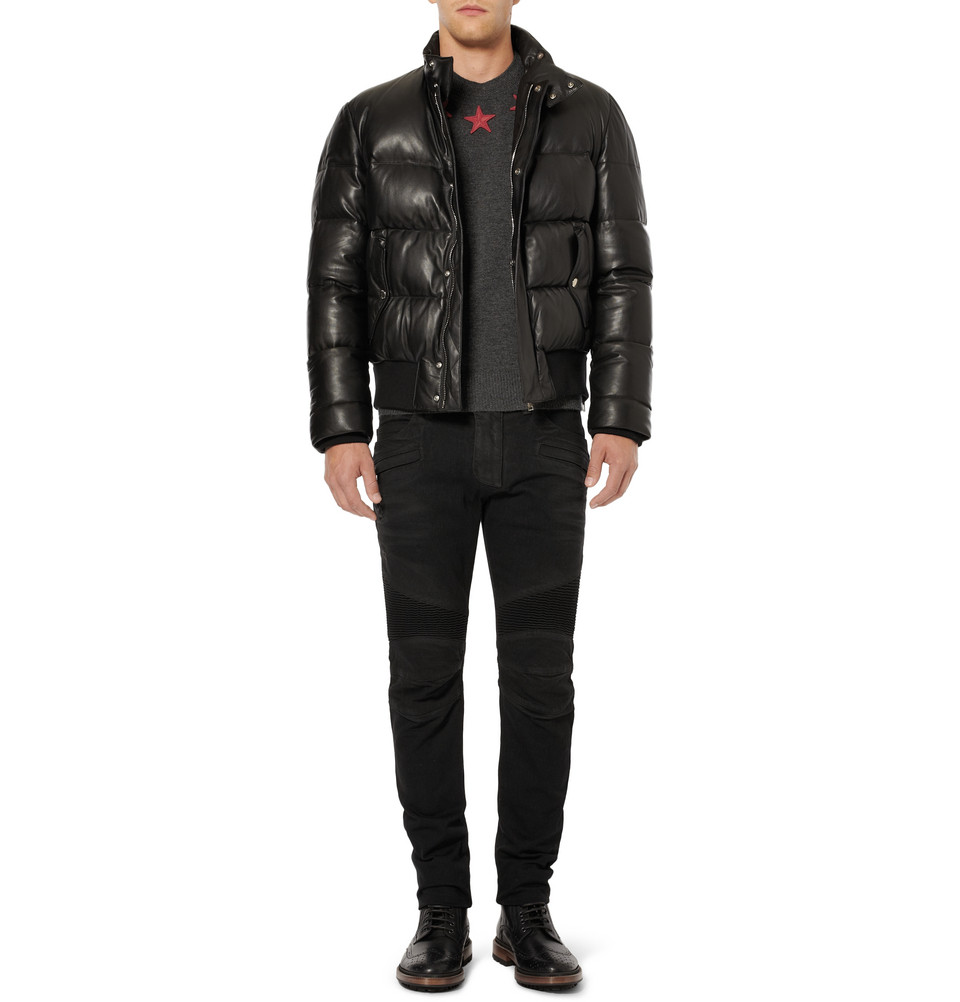 Lyst - Givenchy Down-Filled Leather Jacket in Black for Men