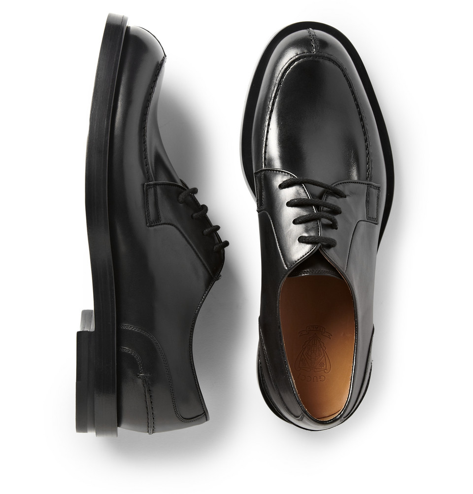 Gucci Leather Split Toe Derby Shoes in Black for Men - Lyst