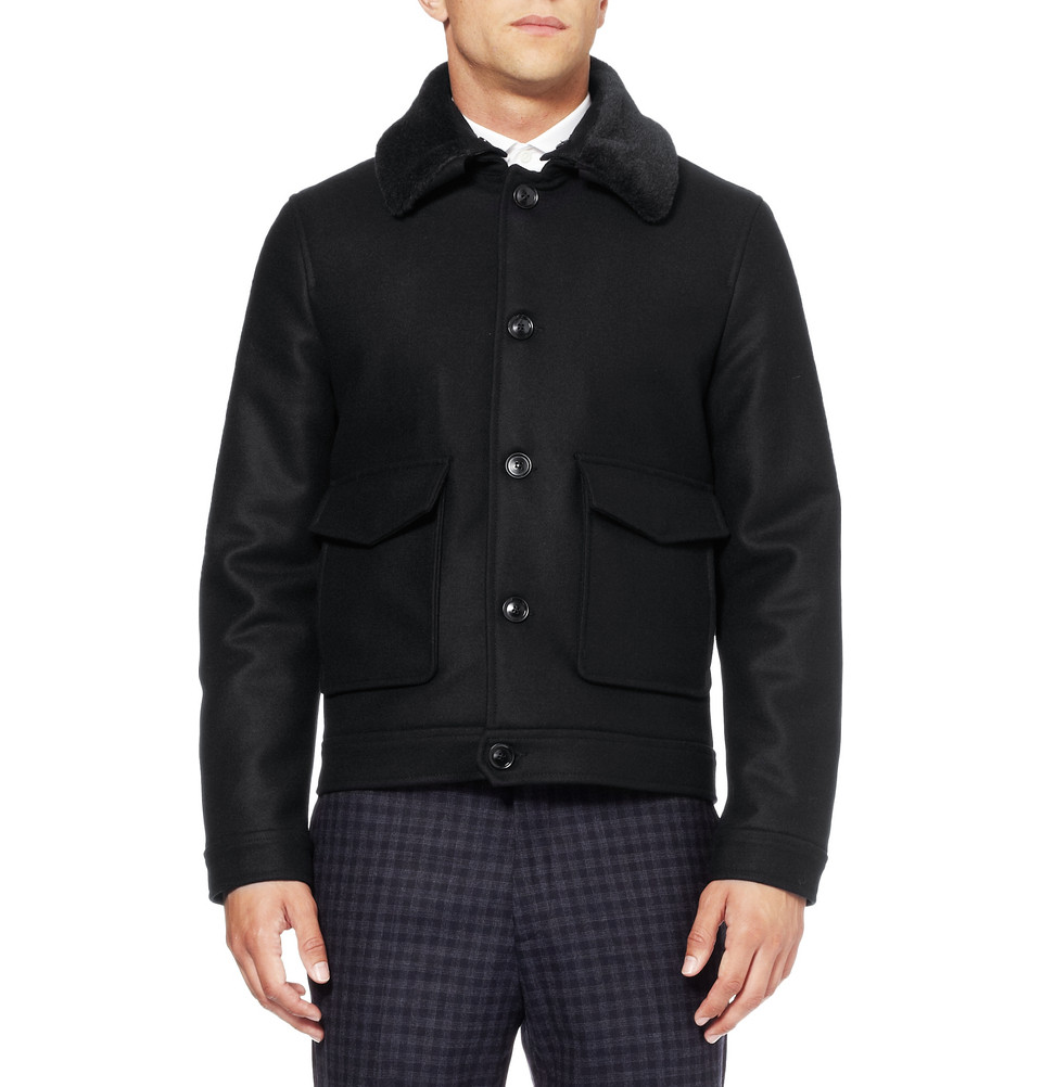 Lyst - Hardy Amies Slimfit Wool and Cashmereblend Bomber Jacket in ...