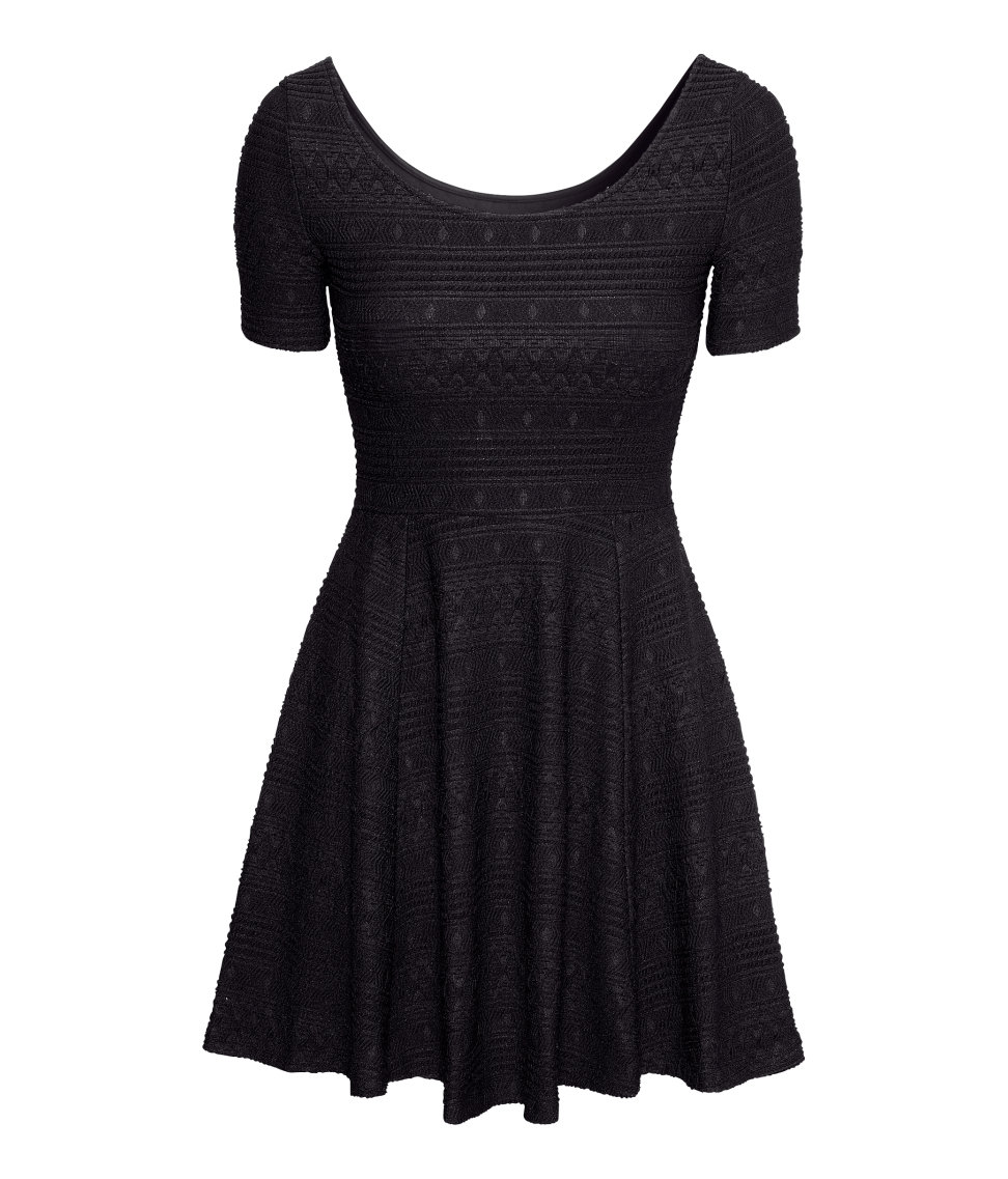 Lyst H&m Jersey Dress in Black
