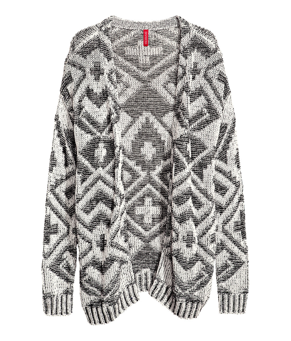 H&m Knitted Cardigan in Gray Lyst