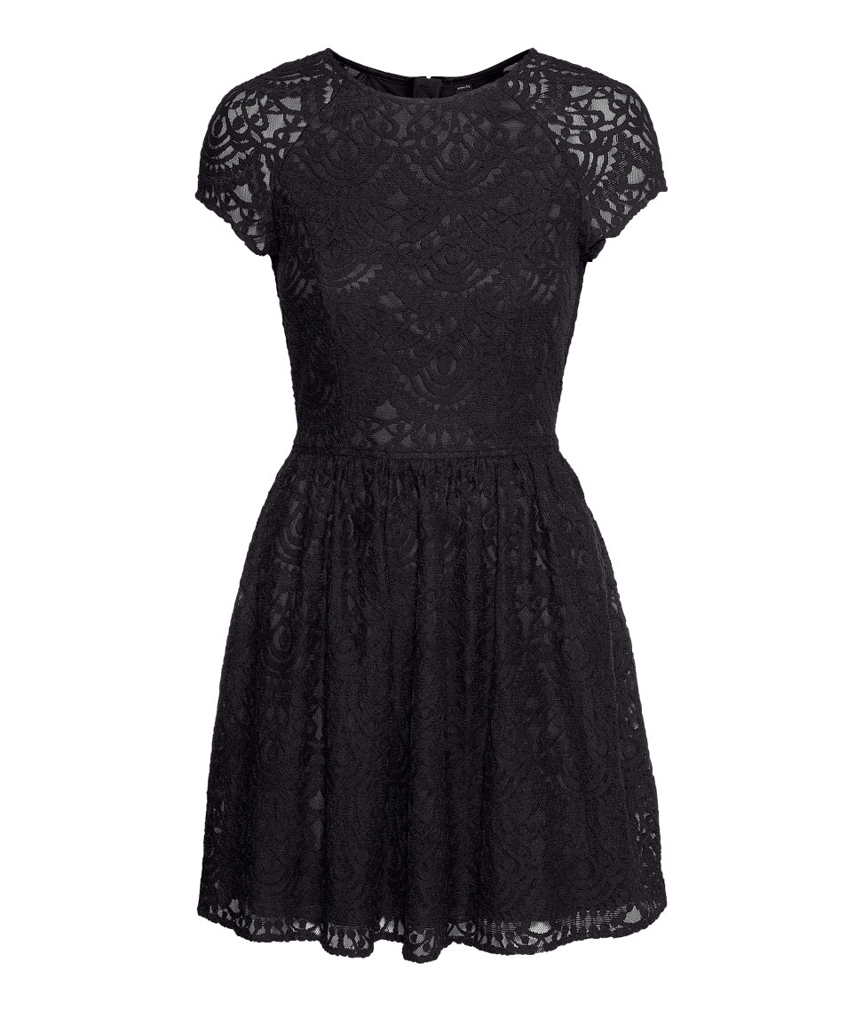 hm black lace dress