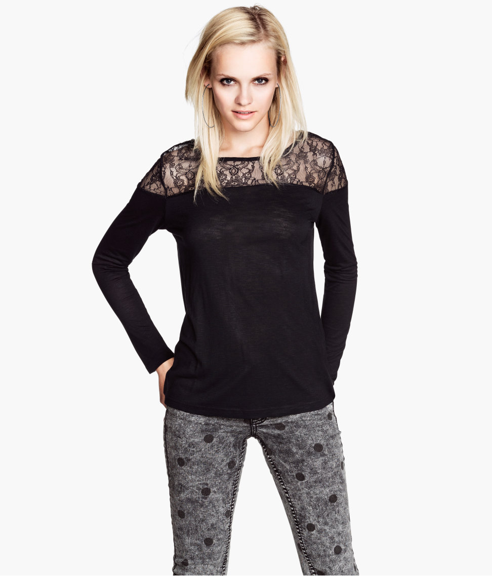h&m lace shirt