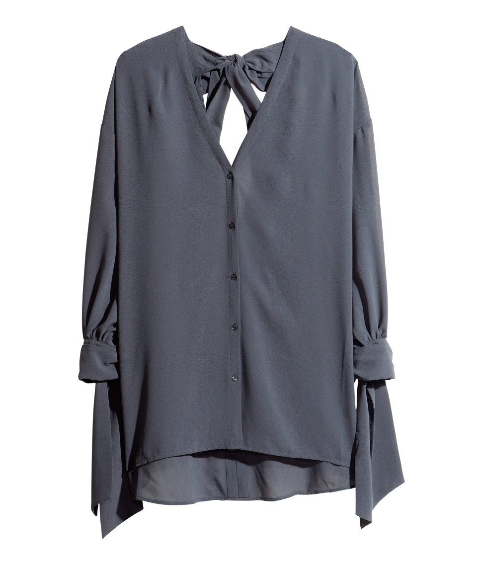 gray chiffon blouse
