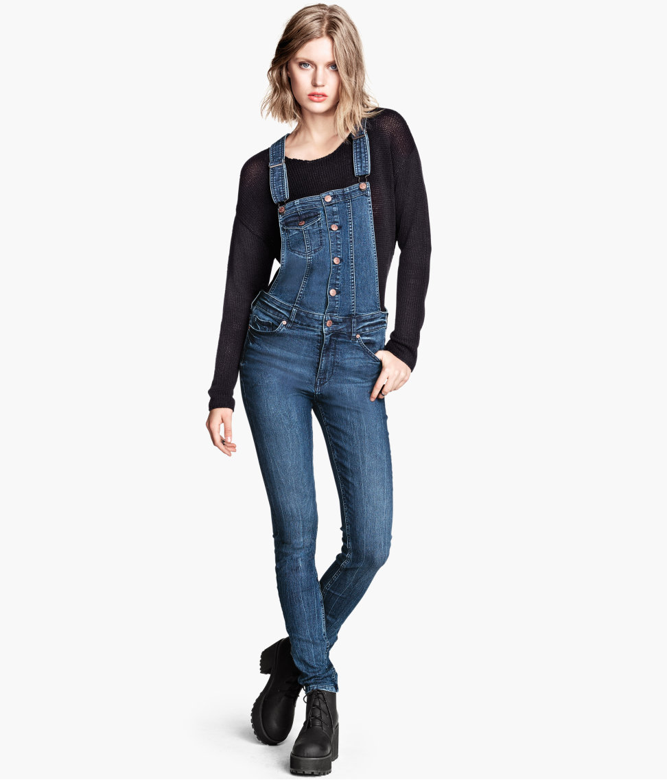 H&M Denim Dungarees in Denim Blue (Blue) - Lyst