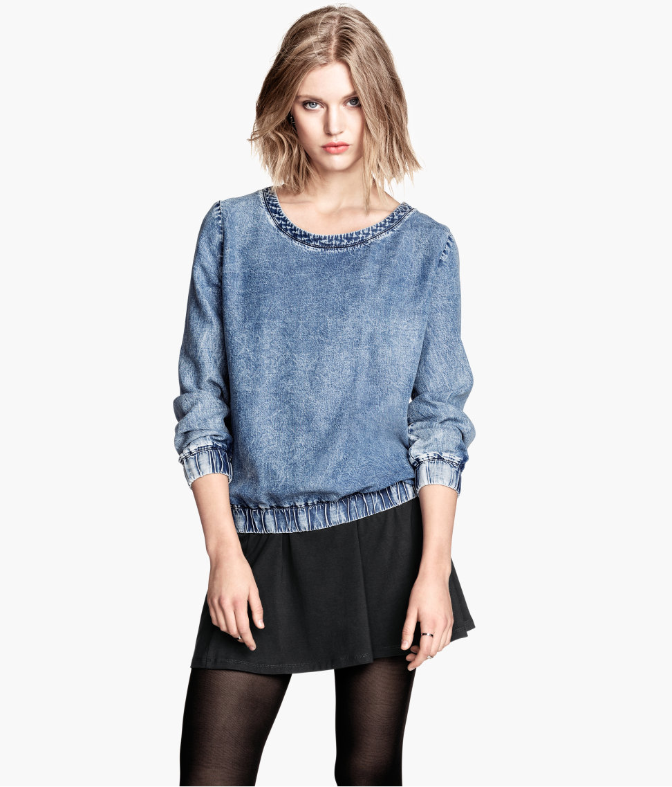 h&m denim blouse