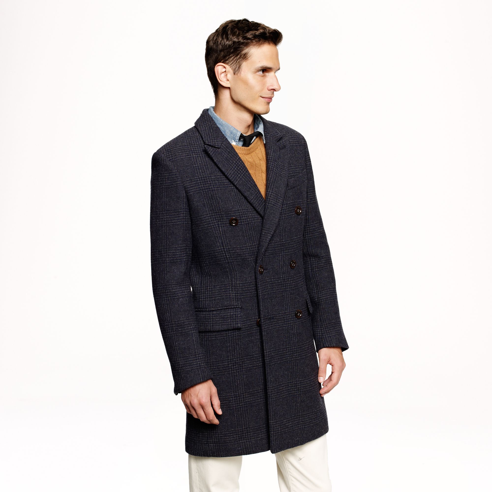 J.crew Ludlow Topcoat in Glen Plaid English Wool in Blue for Men | Lyst