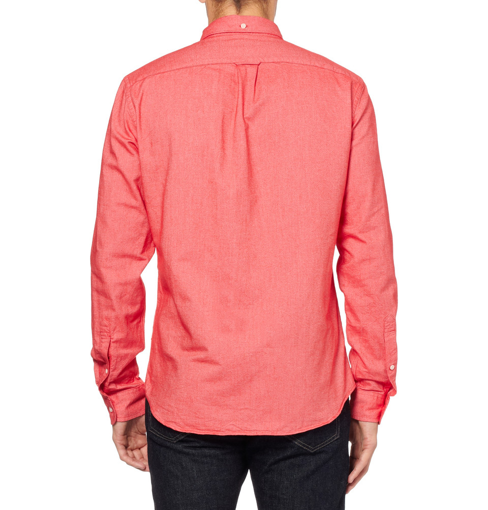 J.crew Button-down Collar Cotton Oxford Shirt in Red for Men | Lyst