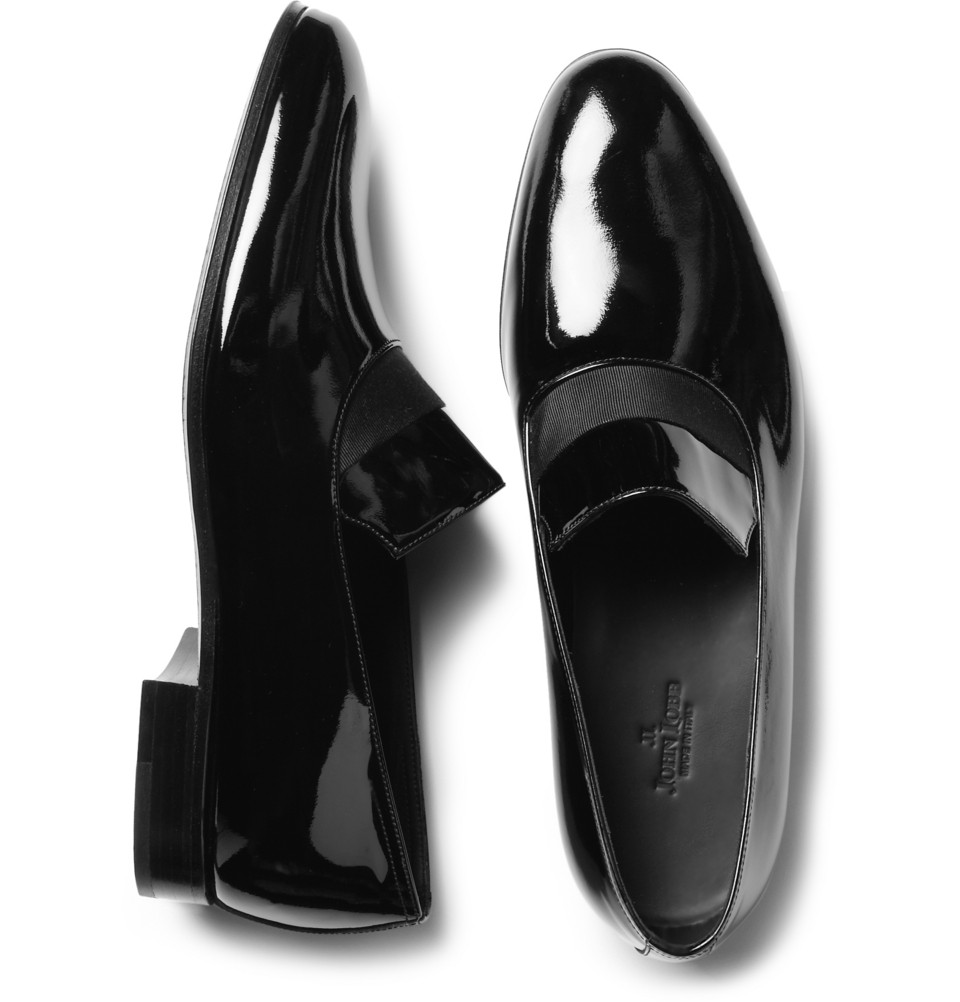 Lyst - John Lobb Odessa Patent-Leather Slippers in Black for Men