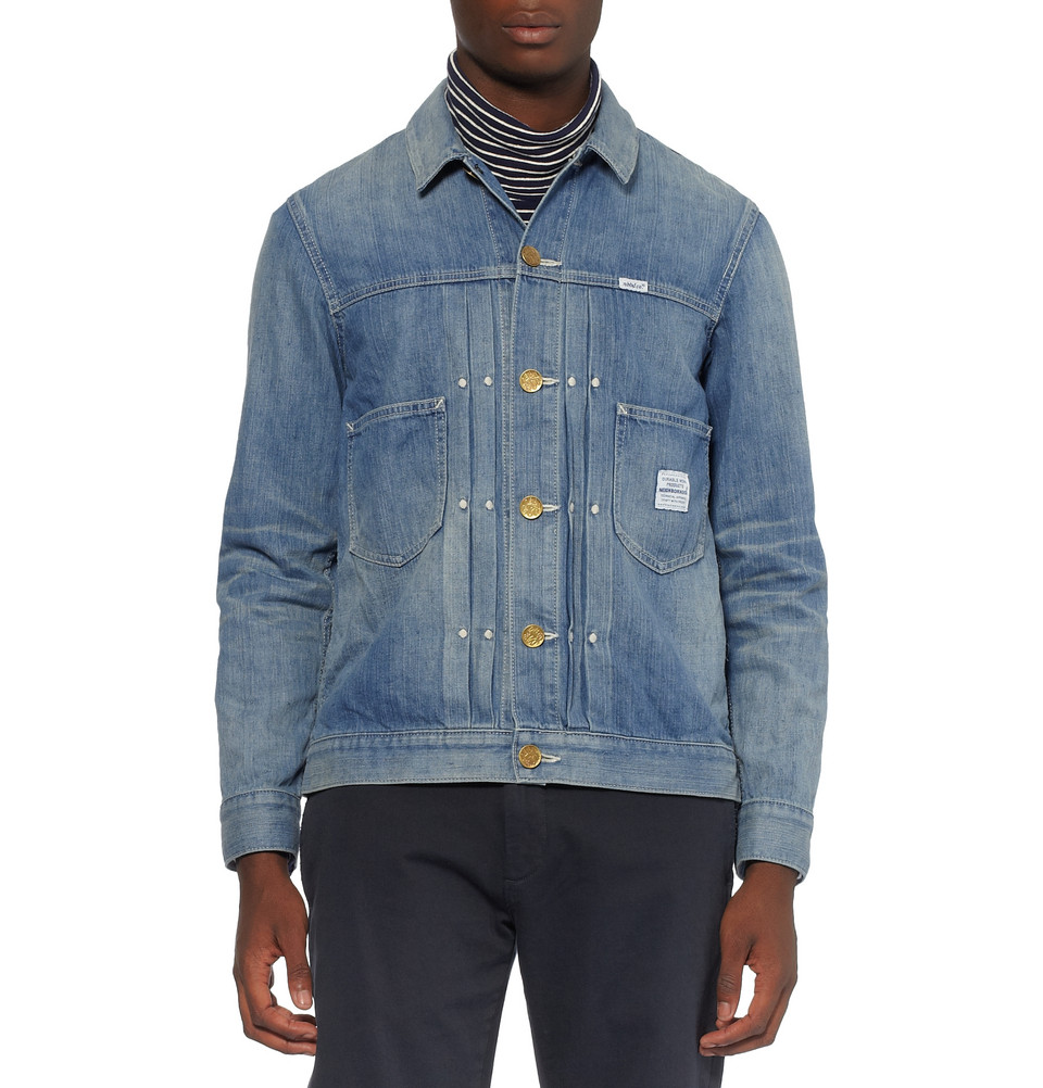 Neighborhood Lightweight Washed denim Jacket in Blue for Men Lyst