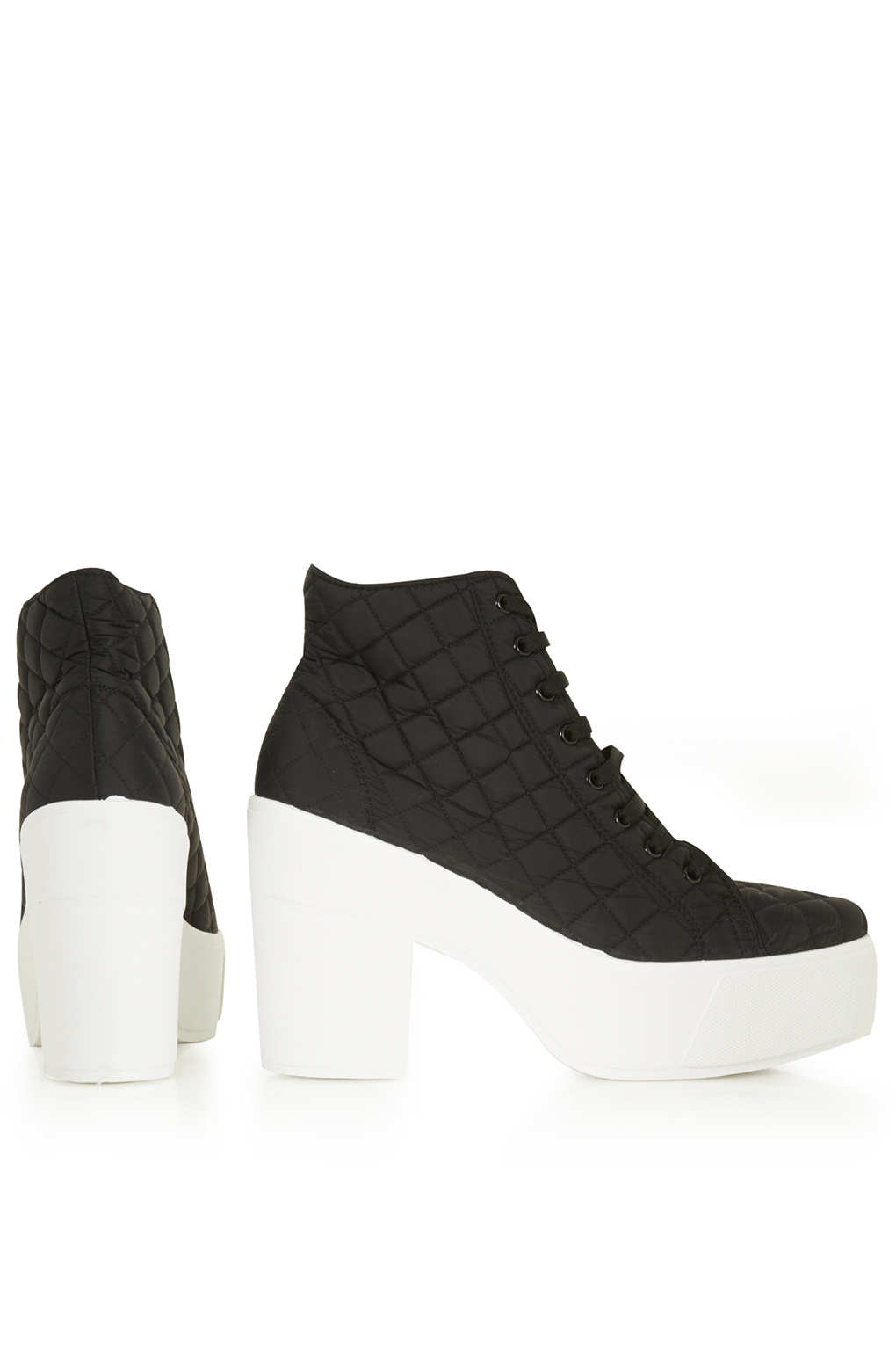 topshop apis chunky lace up boot in off white
