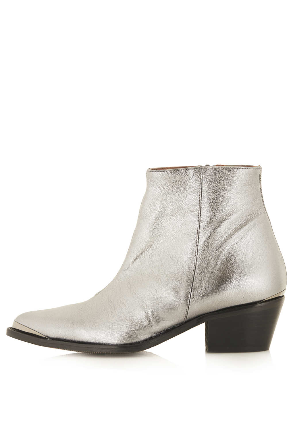 Lyst - Topshop Angle Western Boots in Metallic