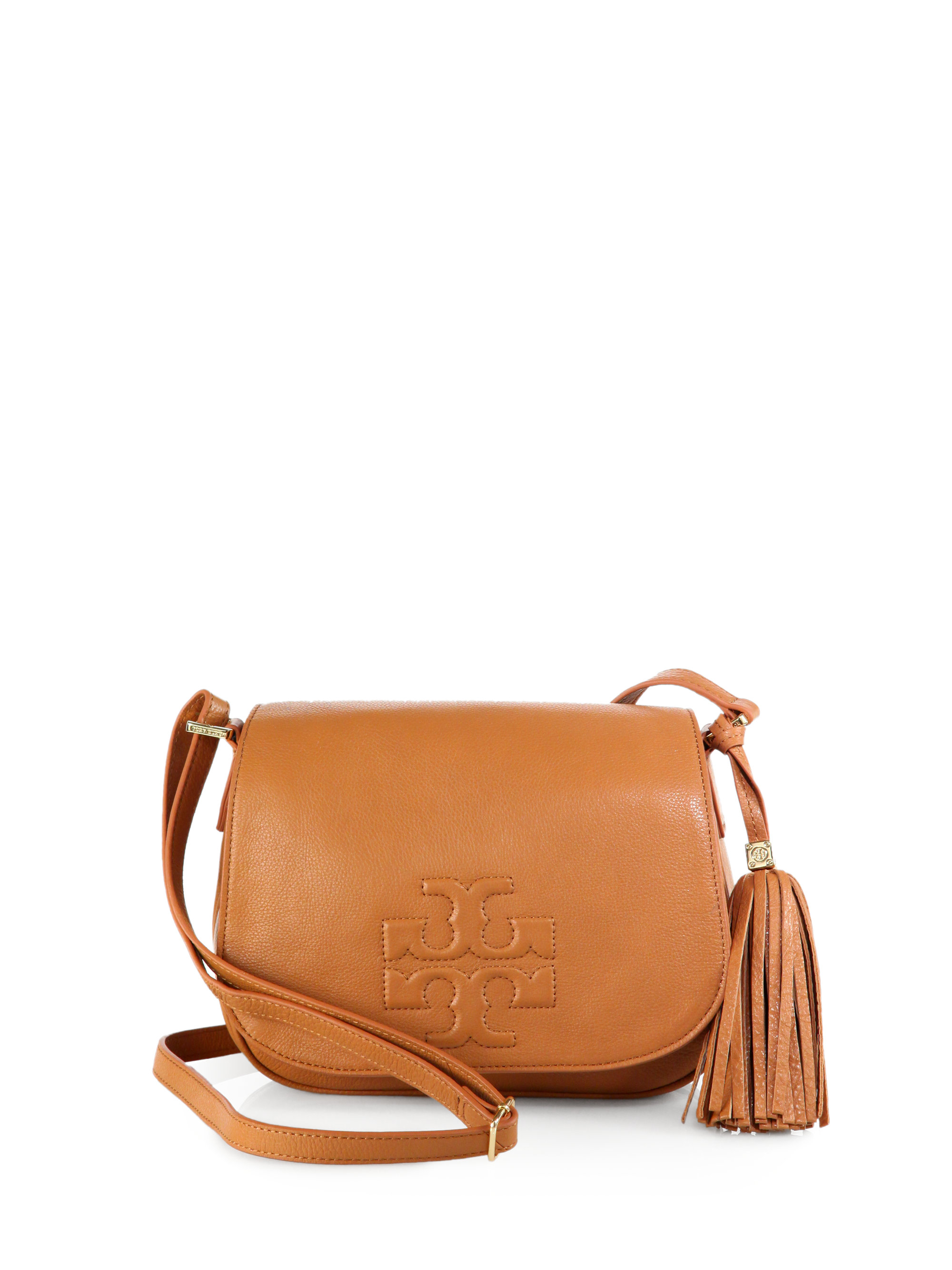Tory Burch Thea Leather Fringe Crossbody Bag in Brown | Lyst