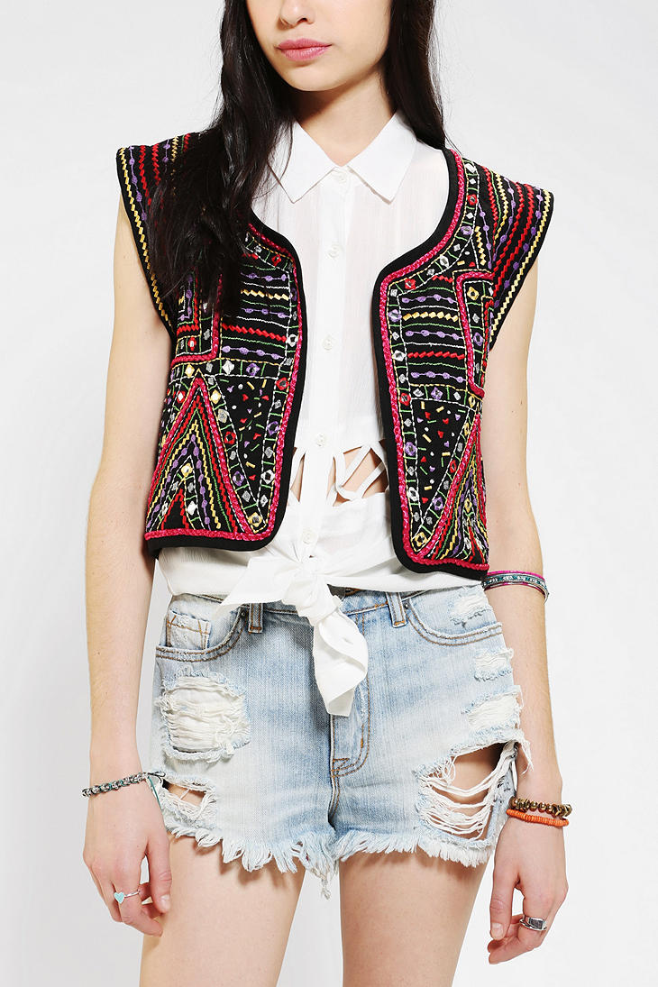 Urban Outfitters Ladakh Mirrored Embroidered Vest | Lyst