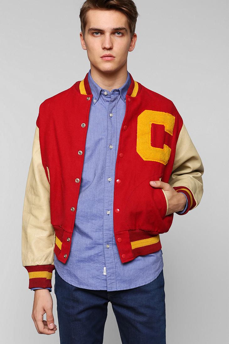 Urban Outfitters Vintage Red Varsity Jacket for Men | Lyst