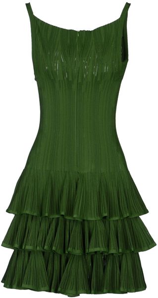 Alaïa Short Dress in Green | Lyst