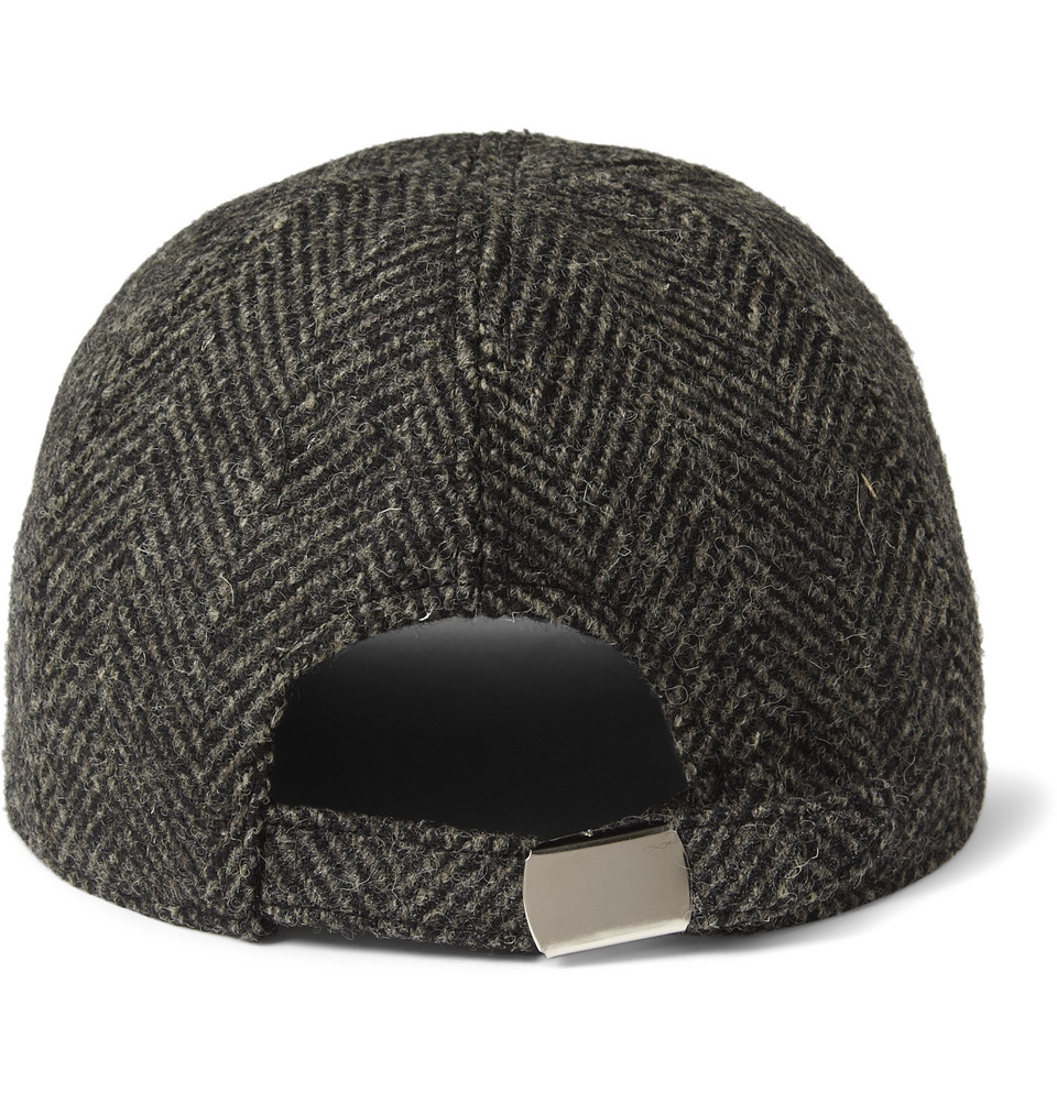 A.P.C. Herringbone Wool Baseball Cap in Gray for Men Lyst