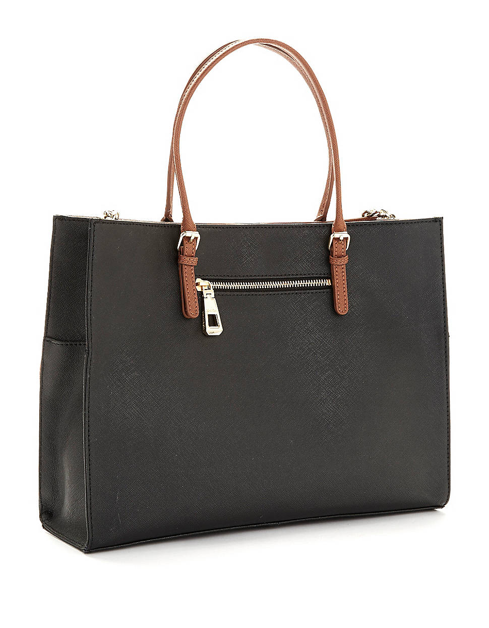 Calvin Klein Leather Satchel Handbag in Black Lyst