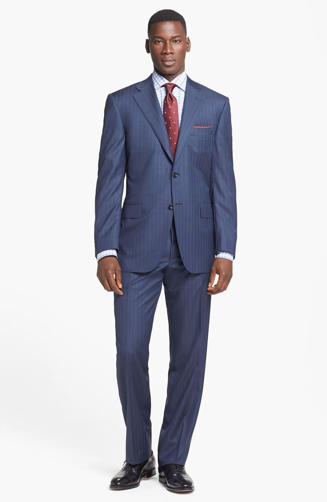 Canali Classic Fit Stripe Suit in Blue for Men (Navy Stripe) Lyst