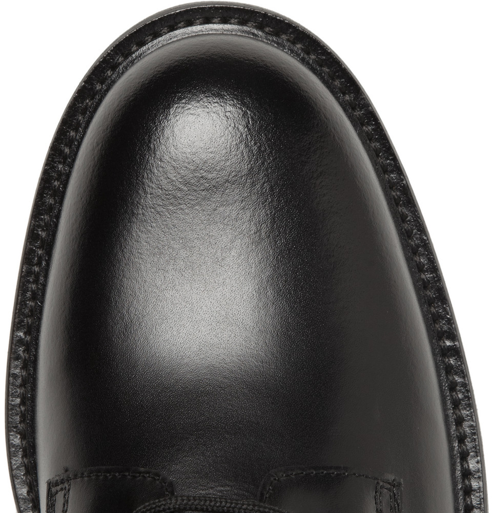 common projects leather combat boots