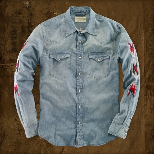 Denim & Supply Ralph Lauren Embroidered Western Shirt in Blue for Men | Lyst