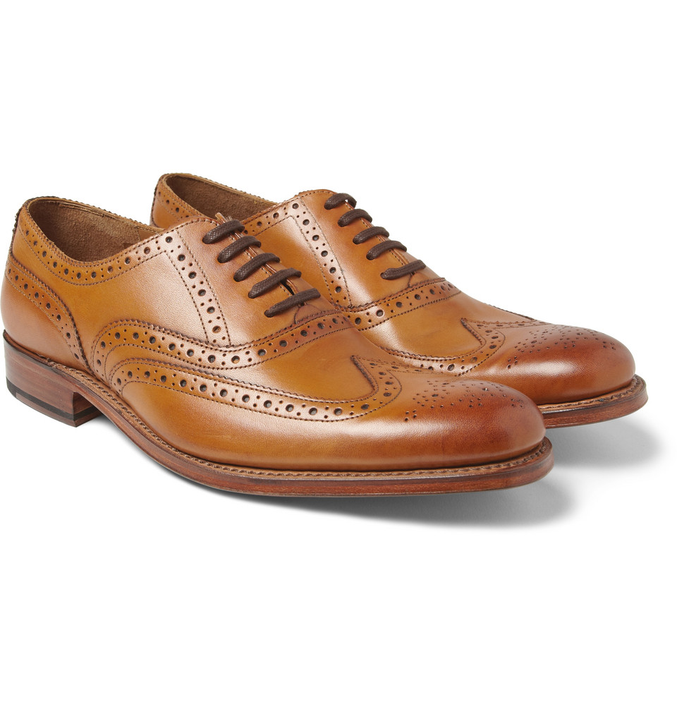 grenson leather wingtip sneakers