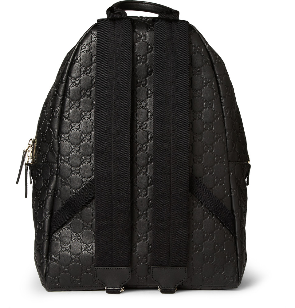 gucci embossed backpack