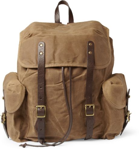 J.crew Abingdon Waxed Cottoncanvas and Leather Backpack in Brown for ...