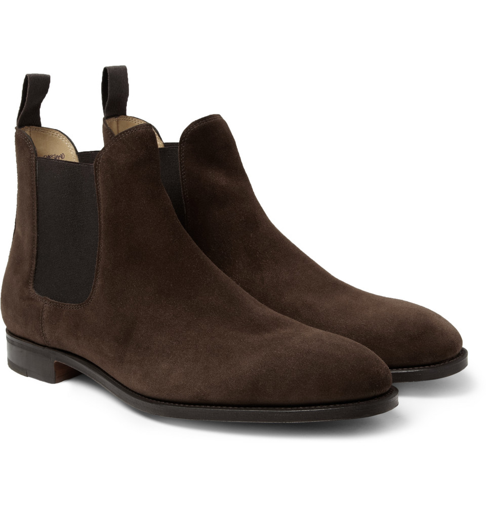 John Lobb Chesland Suede Chelsea Boots in Brown for Men - Lyst