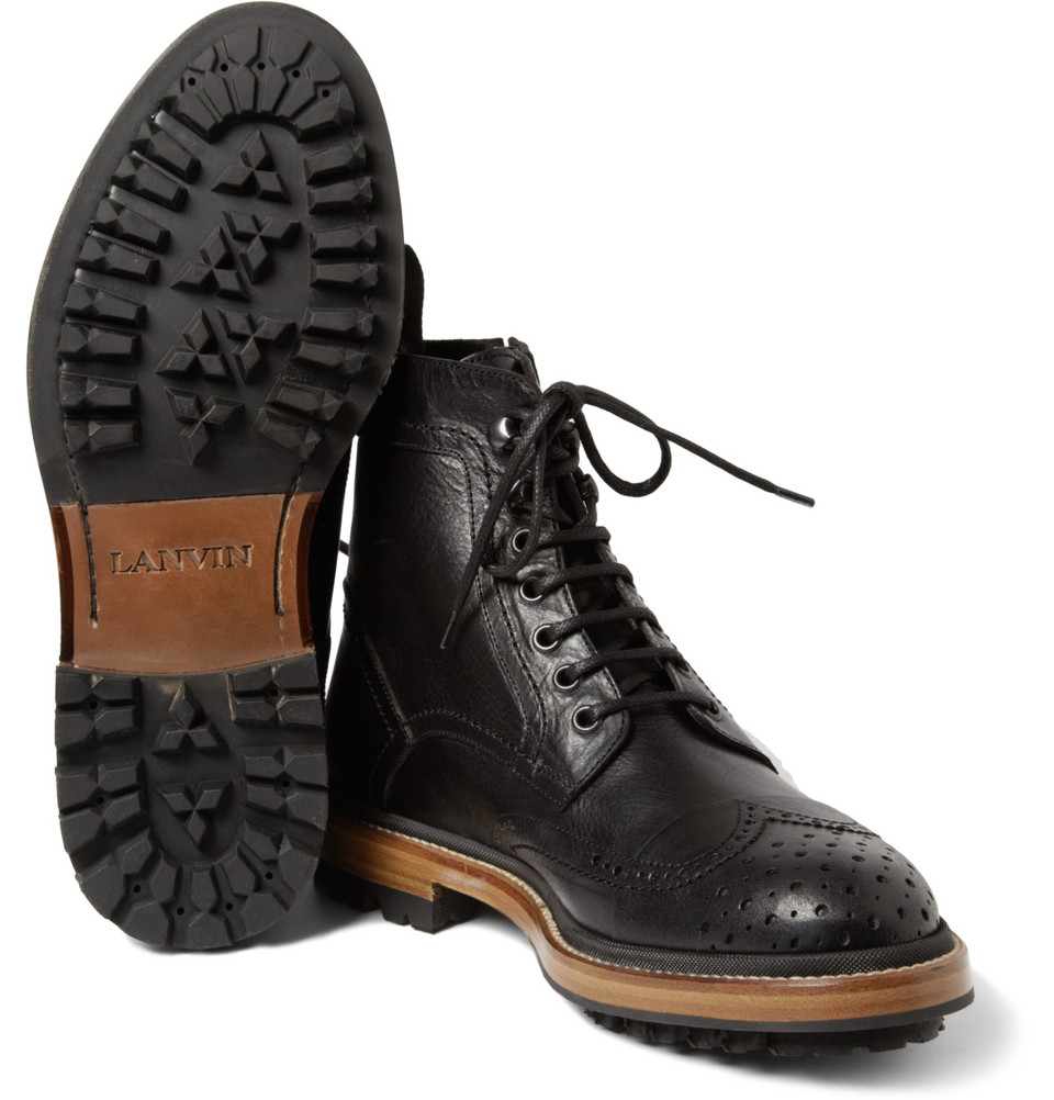 mens black brogue boots