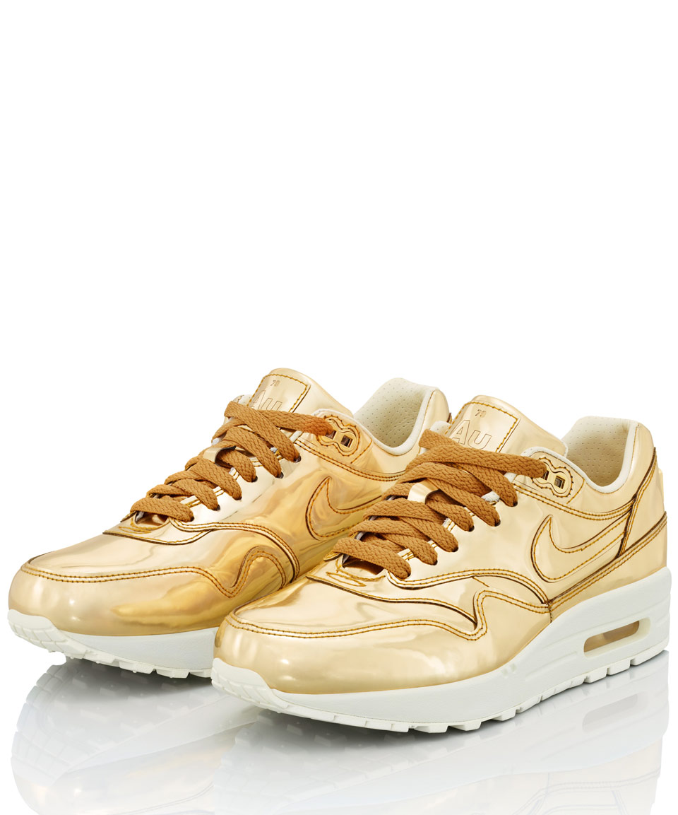 Nike Gold Air Max 1 Trainers in Metallic for Men - Lyst