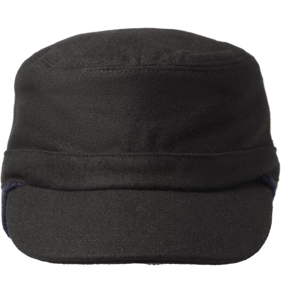 Paul Smith Quilted Melton Wool Cap in Black for Men Lyst