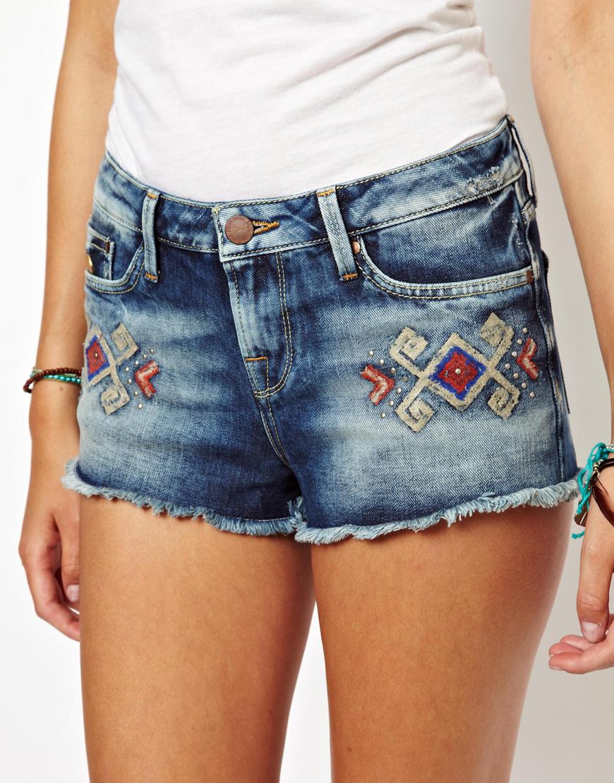 Happy Socks Pepe Jeans Embroidered Denim Shorts in Blue - Lyst