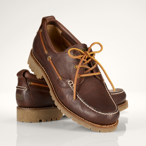Polo Ralph Lauren Reegan Grain Leather Shoe in Brown for Men | Lyst