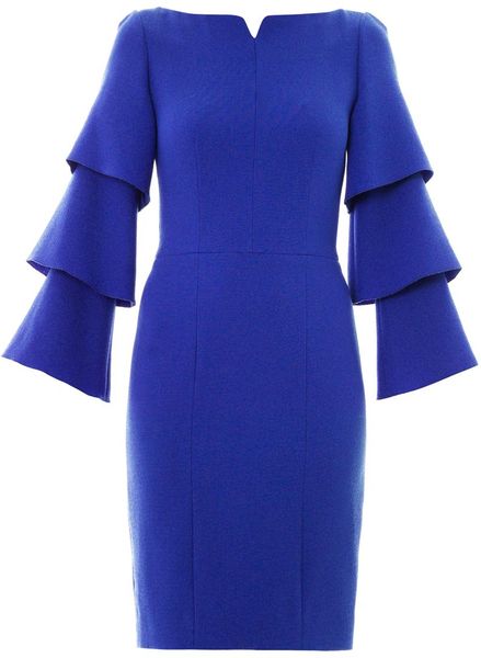 Roksanda Alcott Woolcrepe Dress in Blue (cobalt) | Lyst