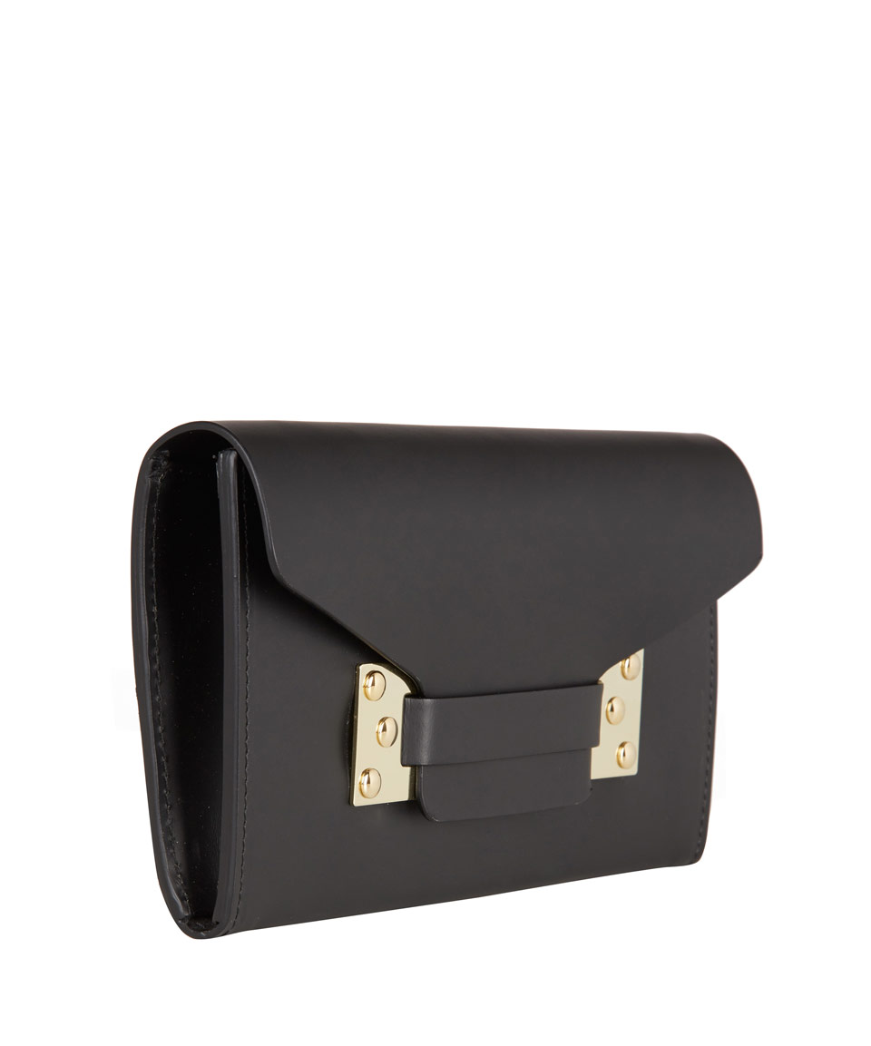Sophie hulme Envelope Leather Wallet in Black Lyst
