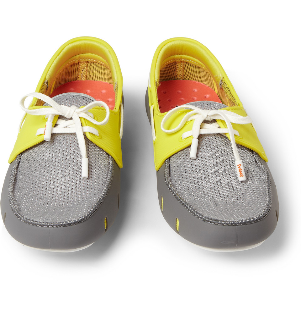 Swims Rubber and Mesh Boat Shoes in Gray for Men - Lyst
