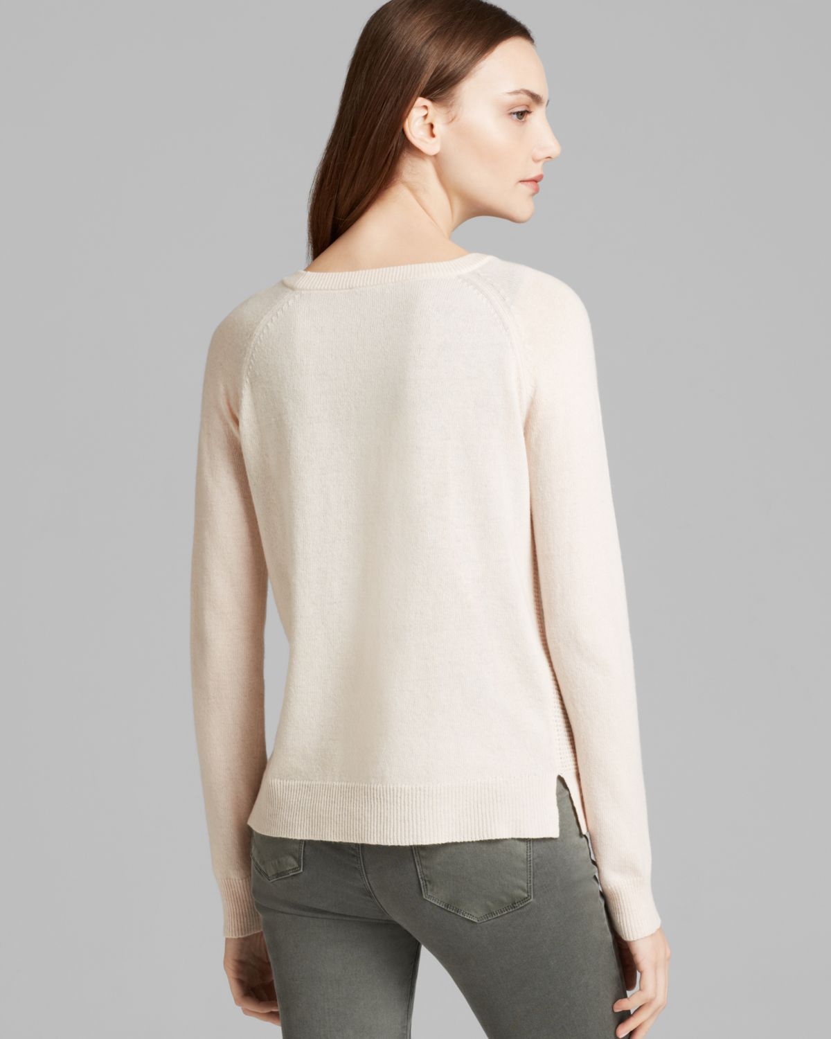 Theory Sweater Abner W Lofty Cashmere Baseball Waffle in Light Peach (Pink) Lyst
