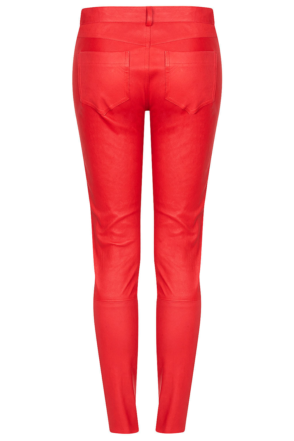 red leather jeans
