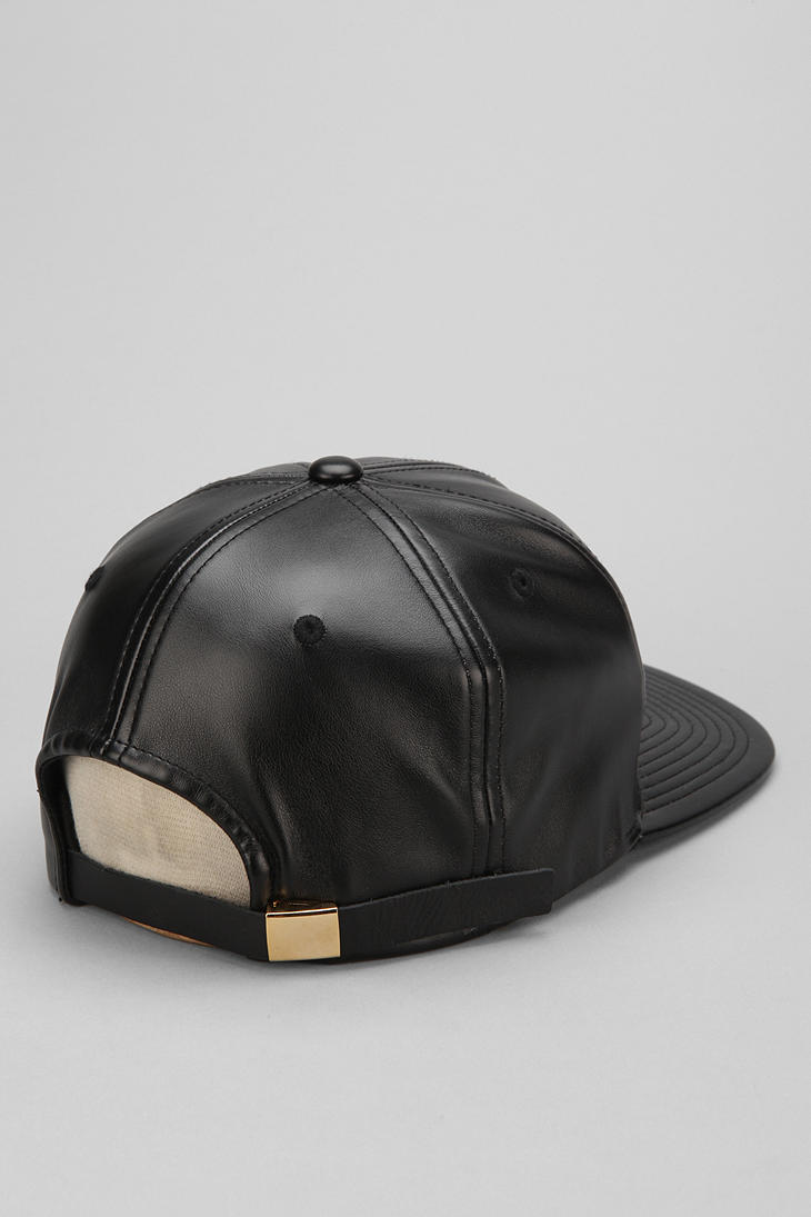 leather strapback cap