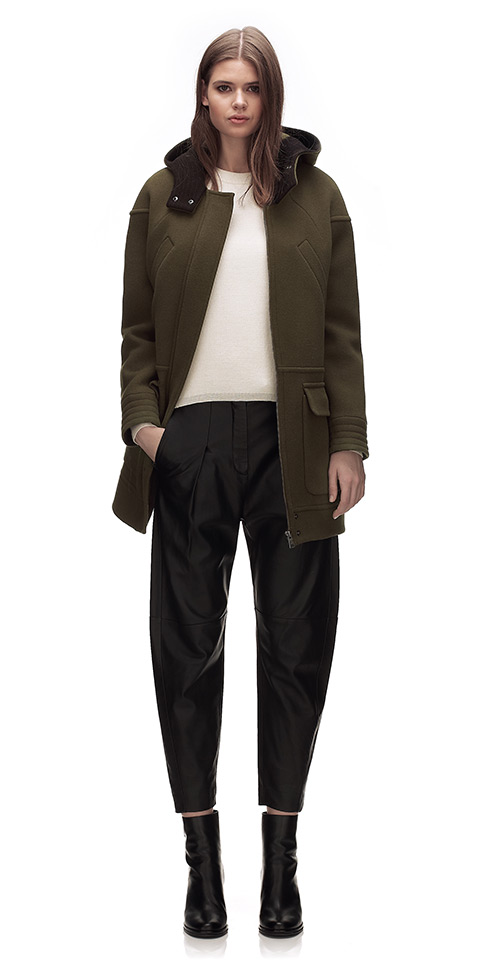 Whistles Ruby Hooded Coat in Green | Lyst