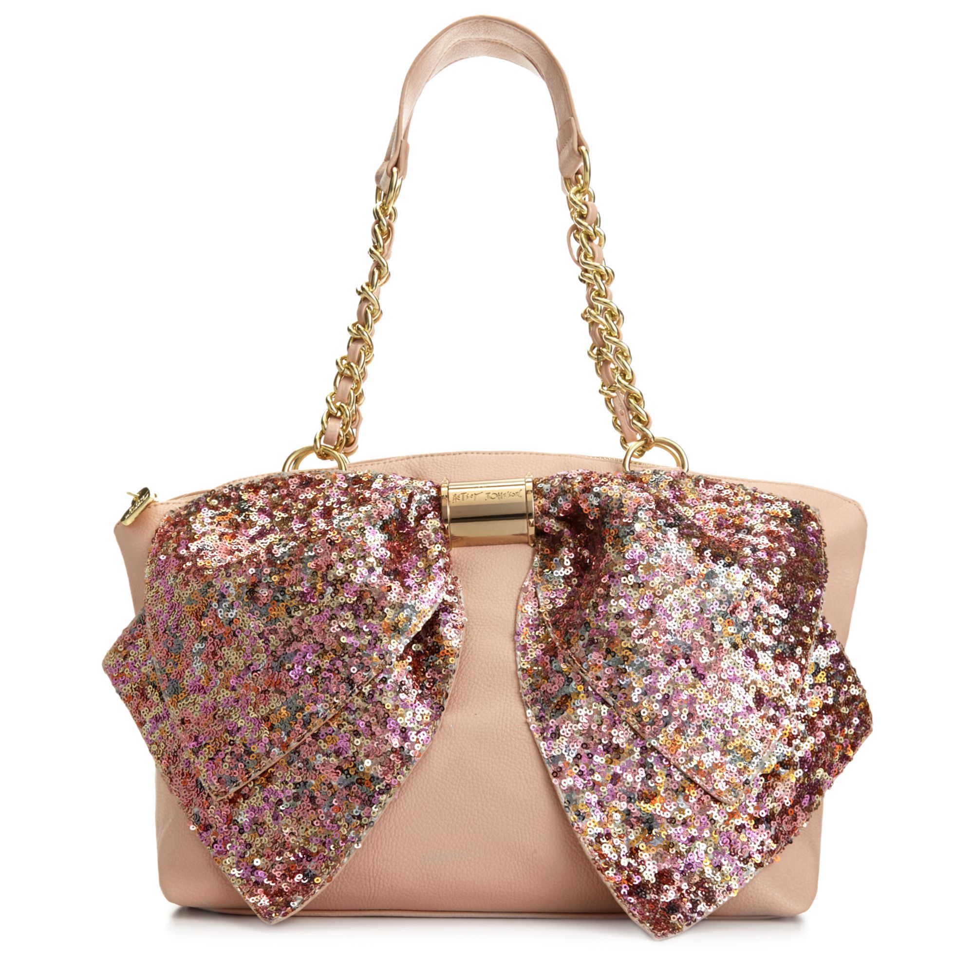betsey johnson bow sparkle purse