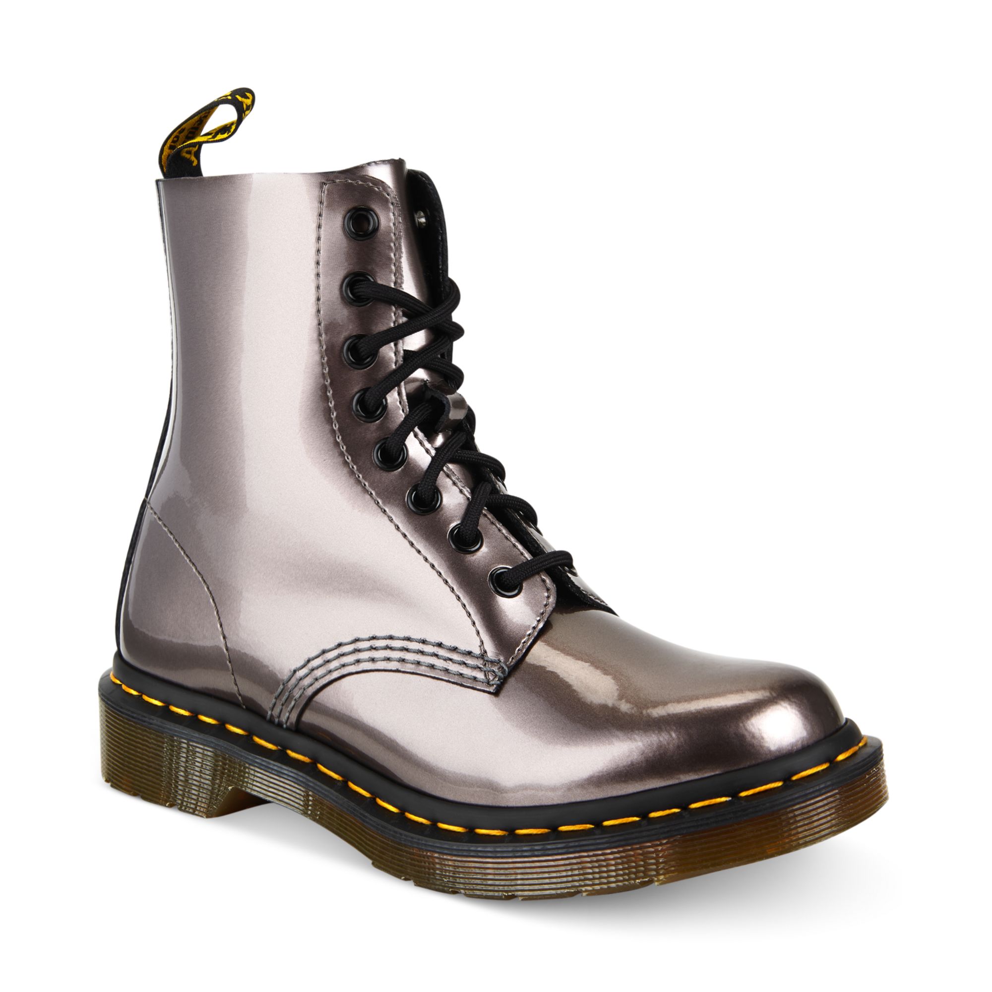 Dr. Martens Ankle Boots in Pewter Metallic (Metallic) | Lyst